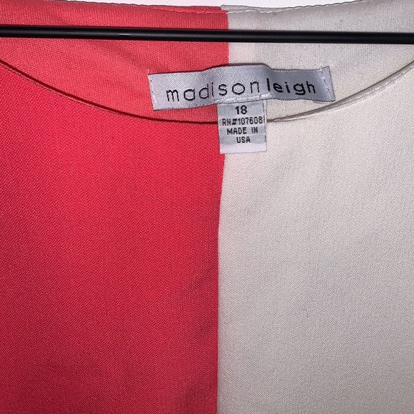 Madison Leigh Color Block Crew Neck Cap Sleeve Mid Knee Length Dress Size 18 - Picture 4 of 7